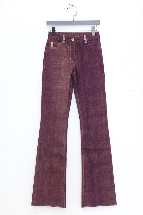 Vitelli needle-punched boot jeans FW23_VIT0131_D3 purple PV18
